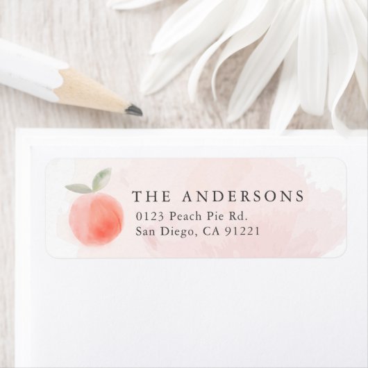 Étiquette Adresse de retour Peach Pink (En situation)