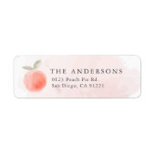 Étiquette Adresse de retour Peach Pink (Devant)