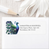 Étiquette Adresse de retour Peacock (En situation)