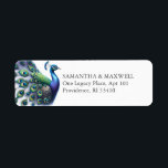 Étiquette Adresse de retour Peacock<br><div class="desc">Ajoutez une touche d'élégance royale à votre correspondance avec nos étiquettes d'adresse de retour aquarelle, avec un paon d'une majestueuse majesté aux tons vifs de bleu royal, vert et violet dressé contre un arrière - plan blanc immaculé. Personnalisez sans effort ces étiquettes avec votre nom et votre adresse de rue...</div>