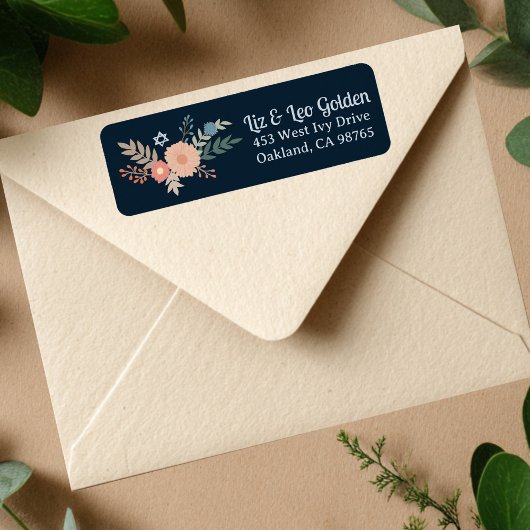 Étiquette Adresse de retour personnalisée à main d'HANOUKKA