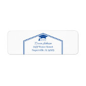 Étiquette Adresse de retour personnalisée bleu simple (Devant)