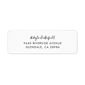 Étiquette Adresse de retour personnel de script moderne (Devant)