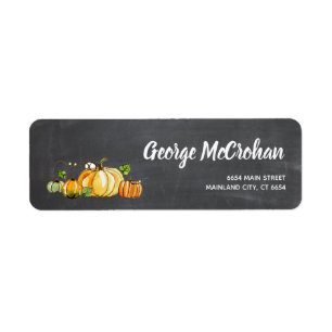 Étiquette Adresse de retour Petit Citrouille Tableau Hallowe