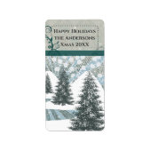 Étiquette Adresse de Retour Pin Tree Snow Gray Dam (Devant)