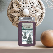 Étiquette Adresse de Retour Pin Tree Snow Gray Dam