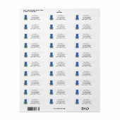 Étiquette Adresse de Retour Porte Bleue (Feuille entière)