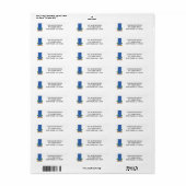 Étiquette Adresse de Retour Porte Bleue (Feuille entière)