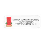 Étiquette Adresse de Retour Porte Rouge (Devant)