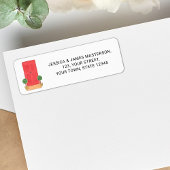 Étiquette Adresse de Retour Porte Rouge