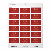 Étiquette Adresse de retour pour Noël rouge (Feuille entière)