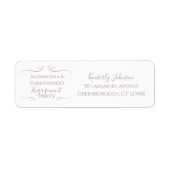 Étiquette Adresse de retour pour une soirée de fiançailles m (Devant)