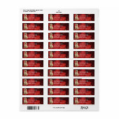 Étiquette Adresse de Retour Retriever Doré & Fleur (Feuille entière)