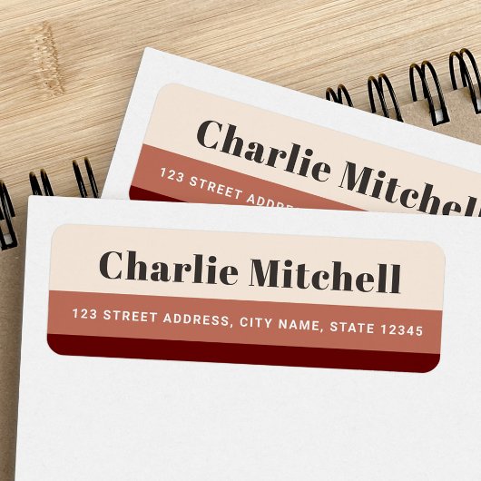 Étiquette Adresse de retour rétro couleur crème moderne terr