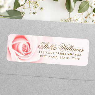 Étiquette Adresse de retour romantique rose douce