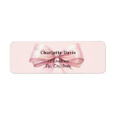 Étiquette Adresse de retour rose à ruban (Devant)