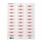 Étiquette Adresse de retour rose à ruban (Feuille entière)