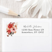 Étiquette Adresse de retour rose et rose rose rose (En situation)