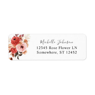 Étiquette Adresse de retour rose et rose rose rose