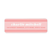 Étiquette Adresse de retour rose fraise rétro (Devant)