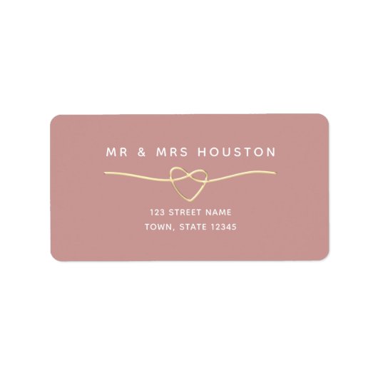 Étiquette Adresse de retour Rose Poussiéreuse (Devant)