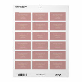 Étiquette Adresse de retour Rose Poussiéreuse (Feuille entière)