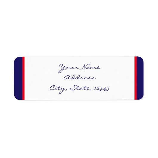 Étiquette Adresse de retour Rouge blanc et bleu (Devant)