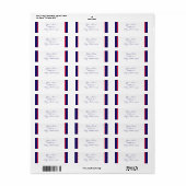 Étiquette Adresse de retour Rouge blanc et bleu (Feuille entière)