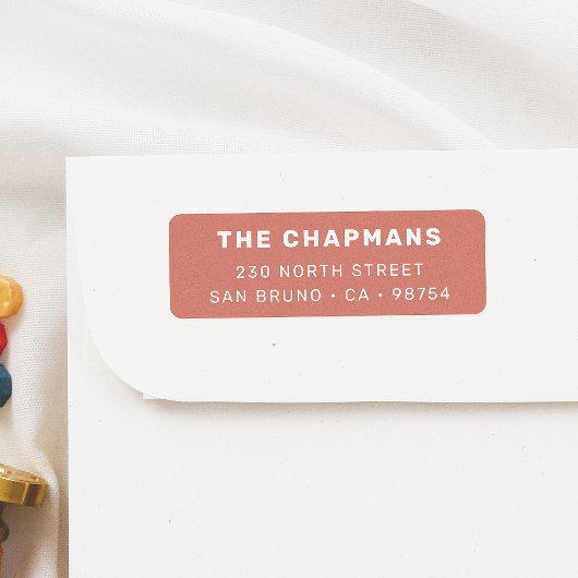 Étiquette Adresse de retour rouge en gras moderne