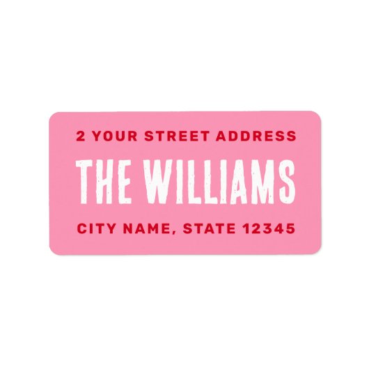 Étiquette Adresse de retour rouge gras (Devant)