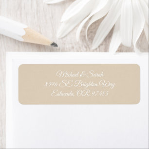 Étiquette Adresse de Retour Sable Chaud Élégant