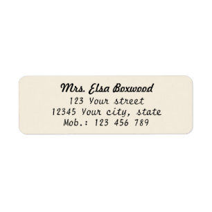 Étiquette Adresse de retour simple