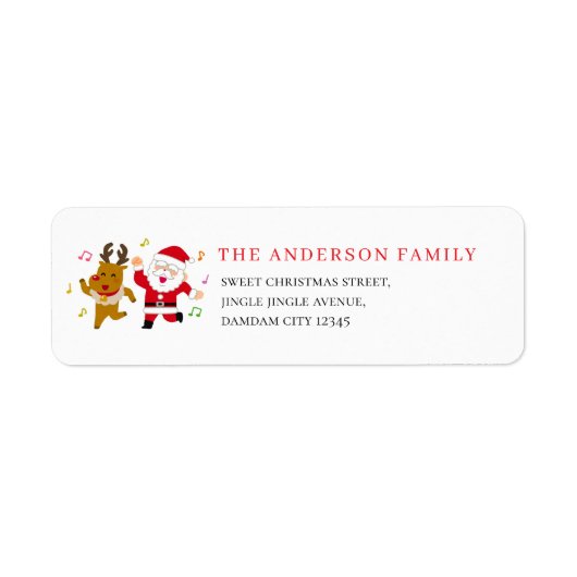 Étiquette Adresse de retour simple drôle moderne de Noël (Devant)