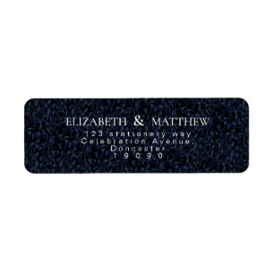 Étiquette Adresse de retour simple en cristal bleu foncé