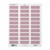 Étiquette Adresse de retour simple en écriture cursive rose  (Feuille entière)