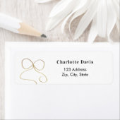 Étiquette Adresse de retour simple en or (En situation)