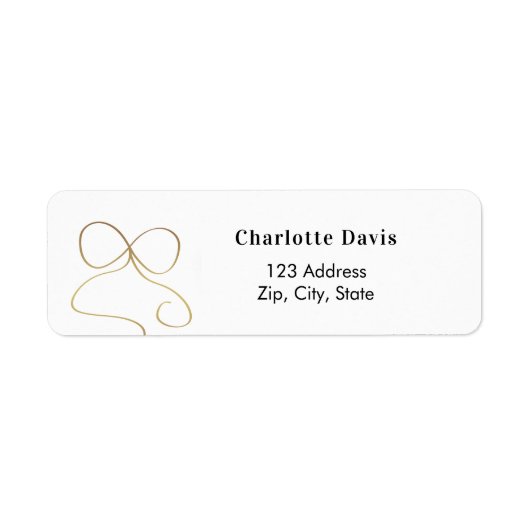 Étiquette Adresse de retour simple en or (Devant)