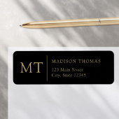 Étiquette Adresse de retour simple et élégante du monogramme