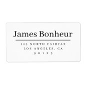 Étiquette Adresse de retour simple et sophistiquée (Devant)