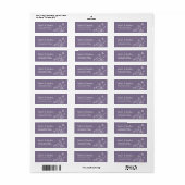 Étiquette Adresse de retour simple florale mauve (Feuille entière)