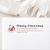 Étiquette Adresse de retour simple Noël (En situation)