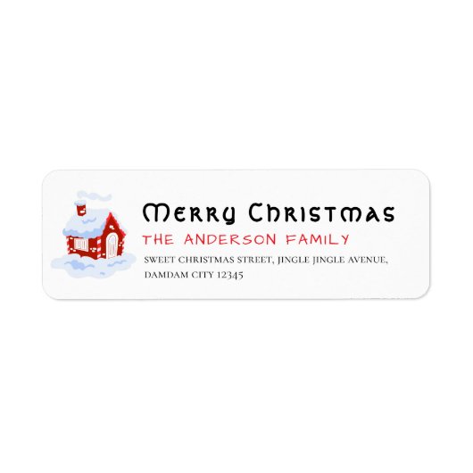Étiquette Adresse de retour simple Noël (Devant)