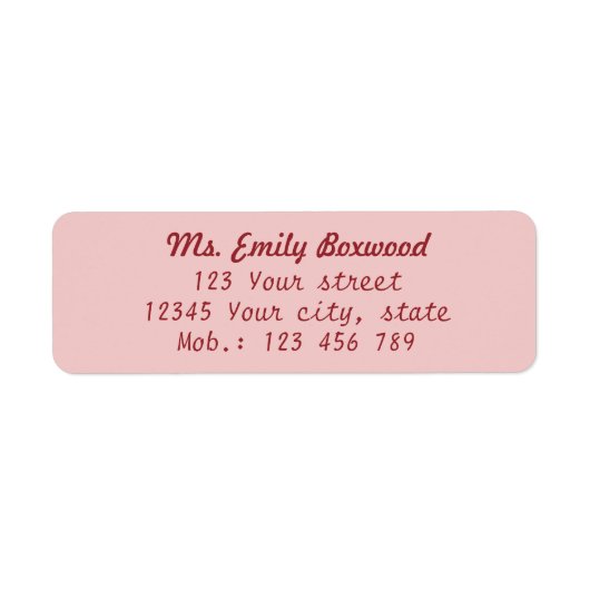 Étiquette Adresse de retour simple rouge (Devant)