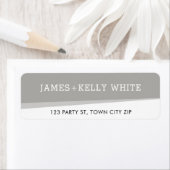 Étiquette ADRESSE DE RETOUR simples angles modernes gris coo (En situation)