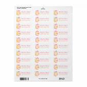 Étiquette Adresse de Retour Soleil Rose Clair (Feuille entière)