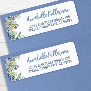 Étiquette Adresse de Retour Sucrée Myrtille