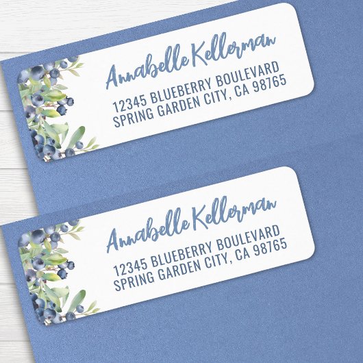 Étiquette Adresse de Retour Sucrée Myrtille