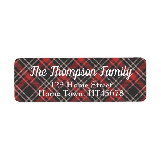 Étiquette Adresse de retour Tartan (Devant)