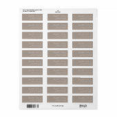 Étiquette Adresse de retour Taupe Script Moderne (Feuille entière)
