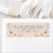 Étiquette Adresse de retour Terra Cotta Gold n Rose Floral (En situation)